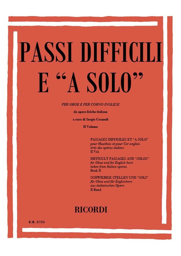Passi Difficili E A Solo Da Opere Liriche